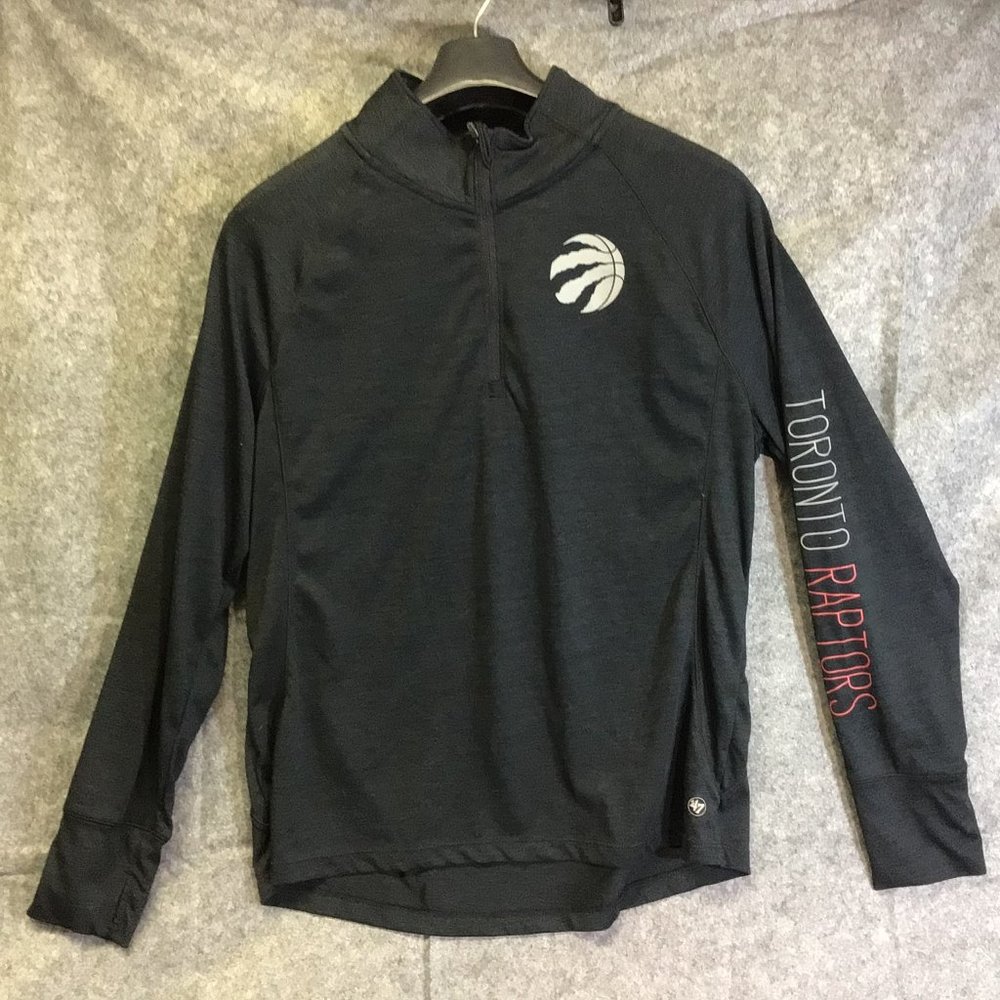 47 Brand Women Raptors Impact 1/4 Zip Pullover Shirt Top Athletic Black Size L